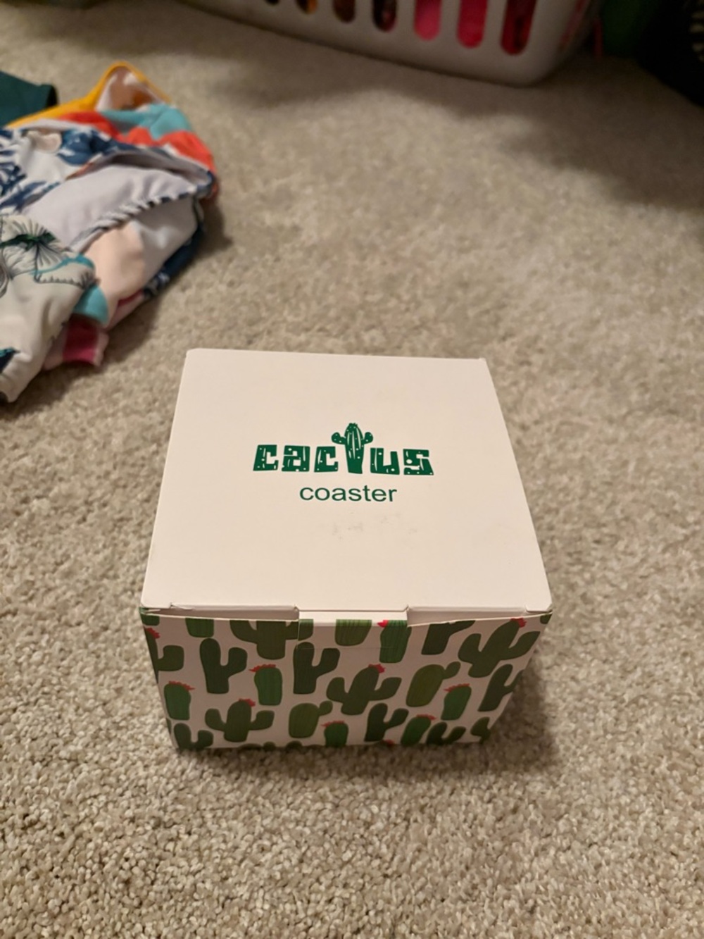 Cactus Coaster Set in Green and White